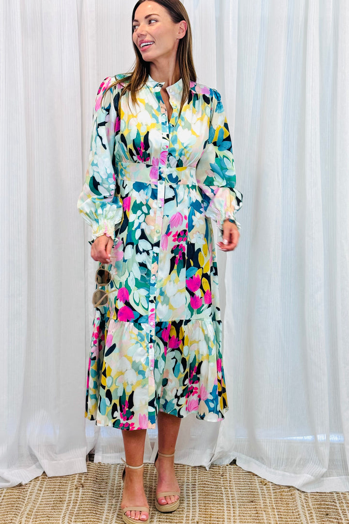 Ivy Shirt Dress in Floral  Print