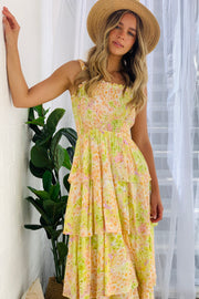 Sami  Maxi Dress in Floral Yellow Multi Print