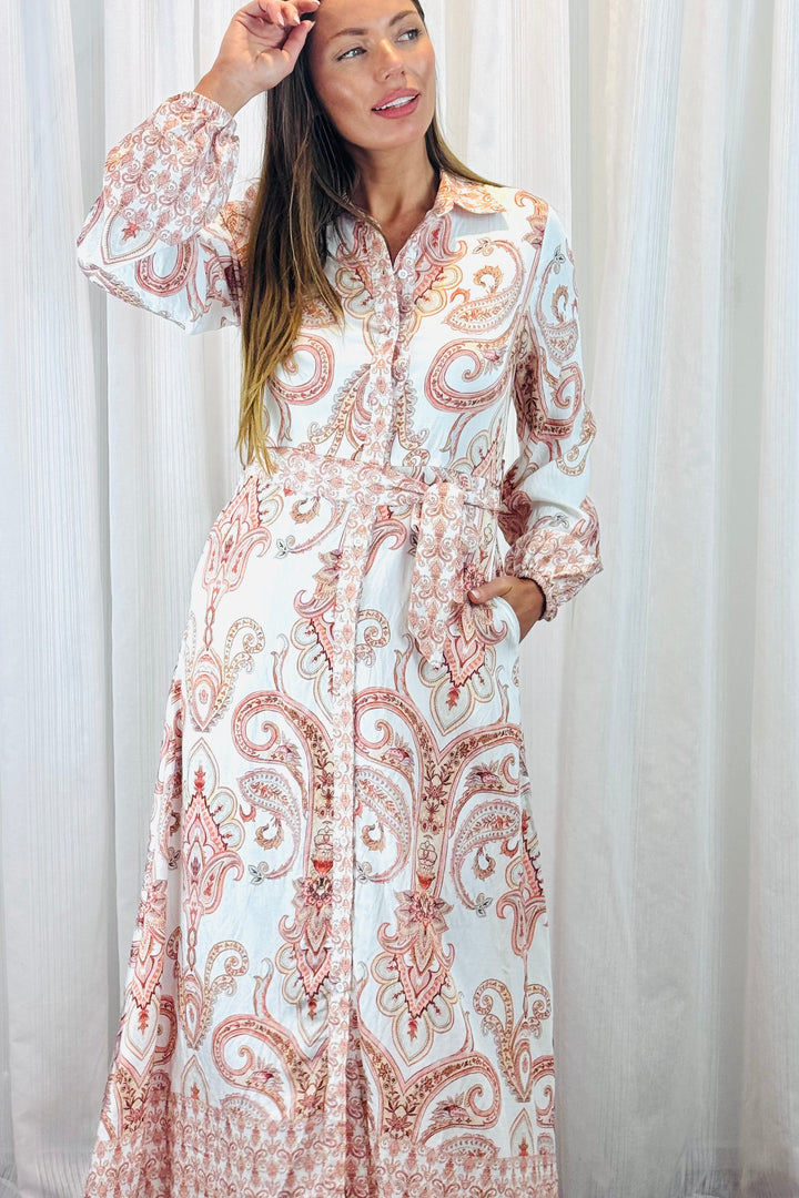 Lenni Paisley Dress in Long Sleeve