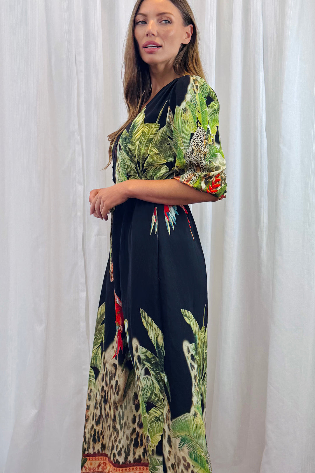 Martini Black Multi Print Dress