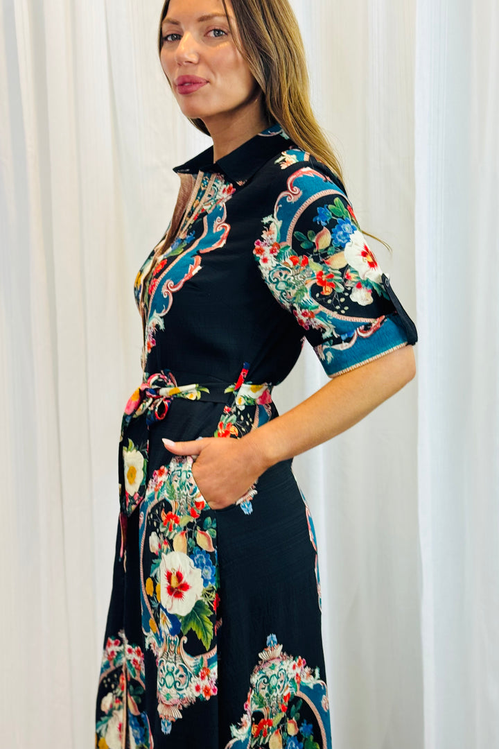 Alila Black Multi Print Dress