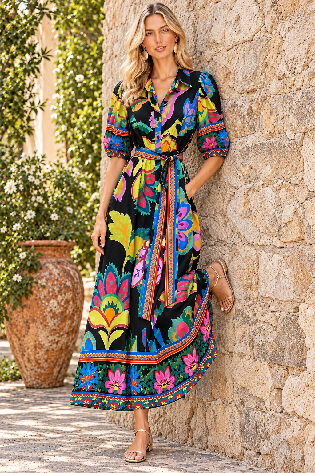 Jemma Dress In Black Multi Print