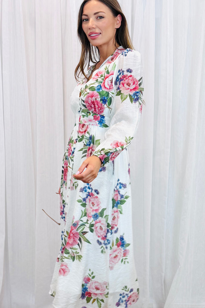 Lily Multi Floral Print  Dress