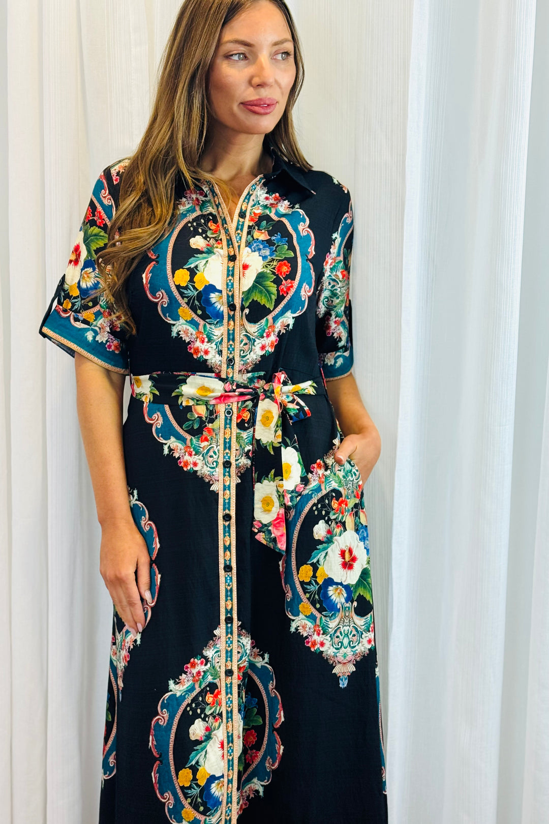 Alila Black Multi Print Dress