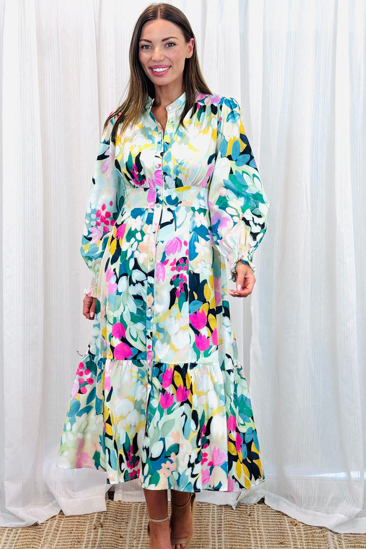 Ivy Shirt Dress in Floral  Print