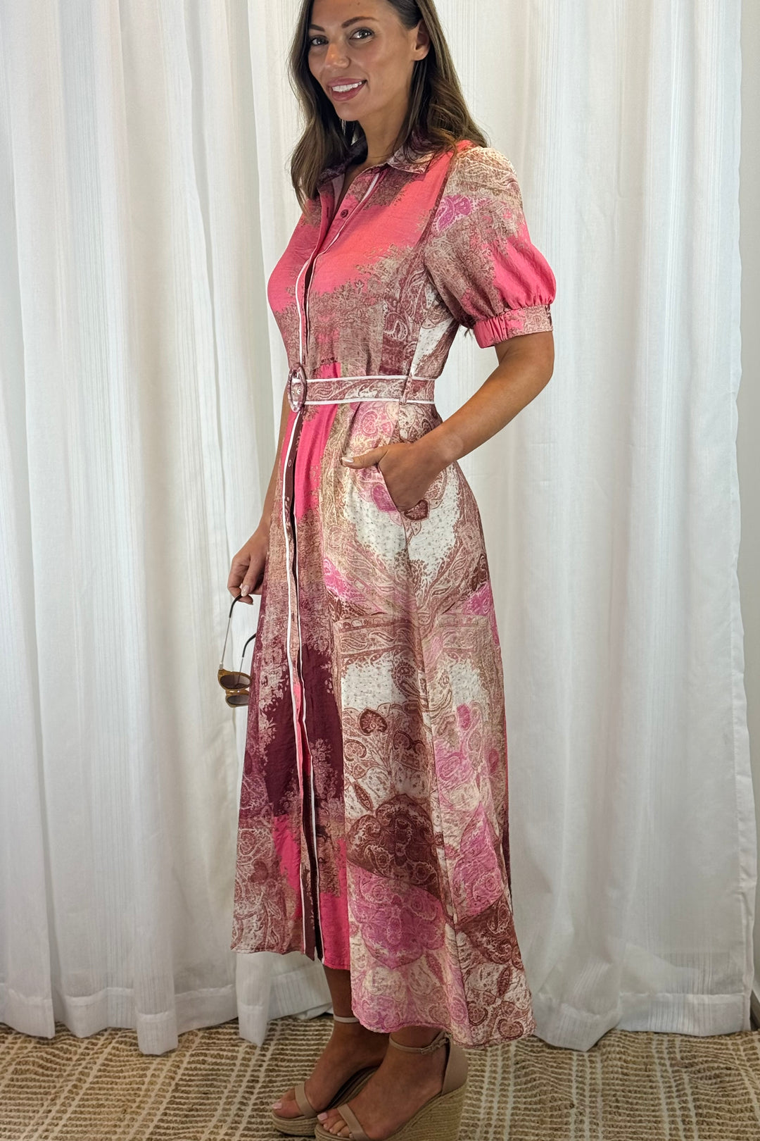 Felicia Multi Print Shirt Dress