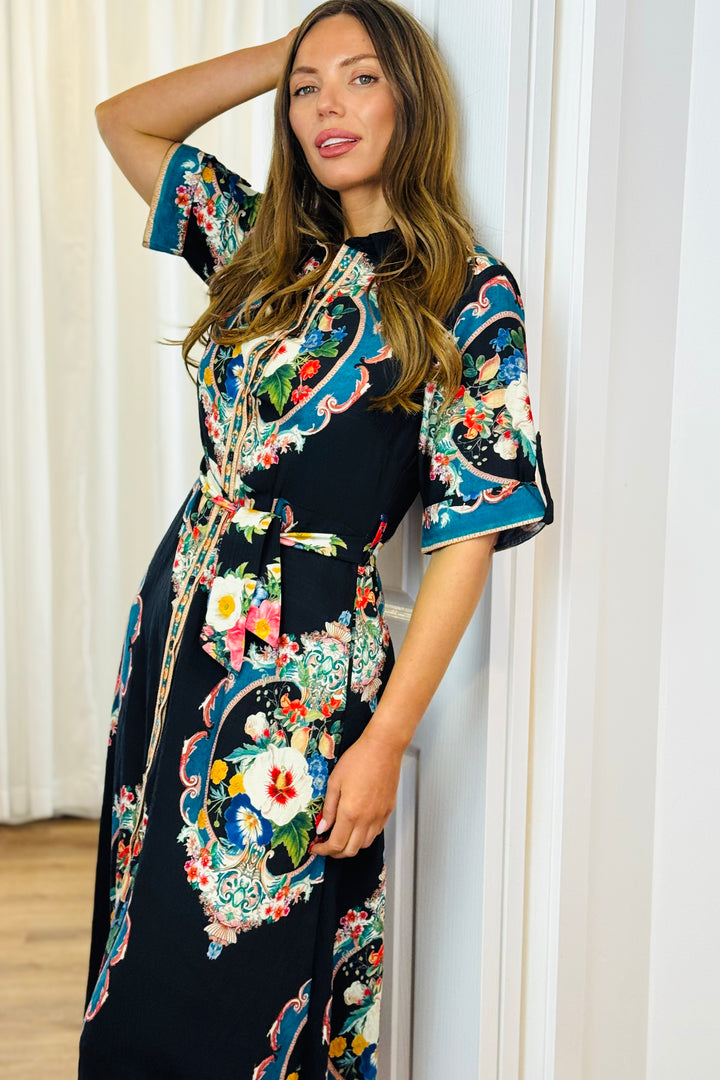 Alila Black Multi Print Dress