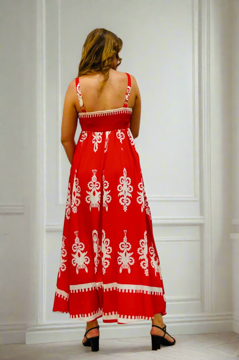 Positano Maxi dress in Red