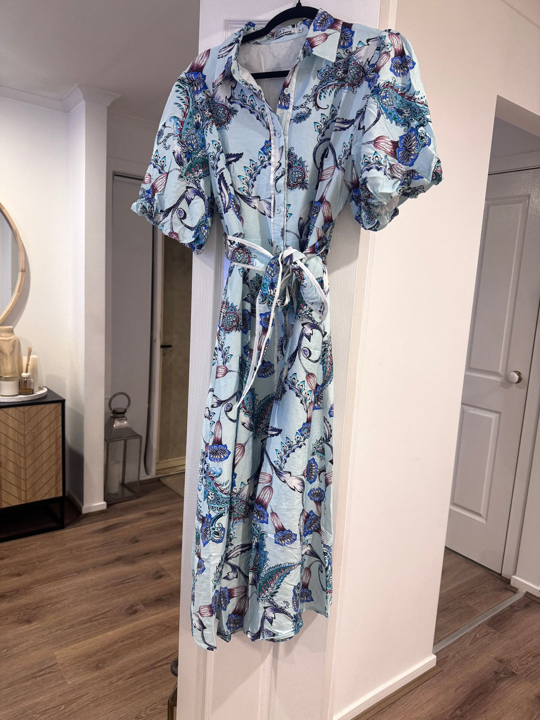 Leah Light Blue Paisley Dress