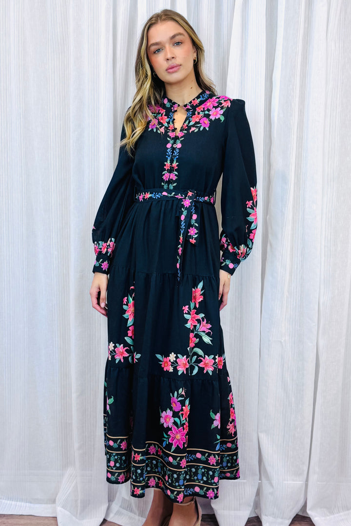 Scarlet Black Floral Print Dress