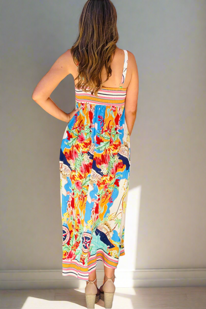 Positano Maxi Dress in Multi Print