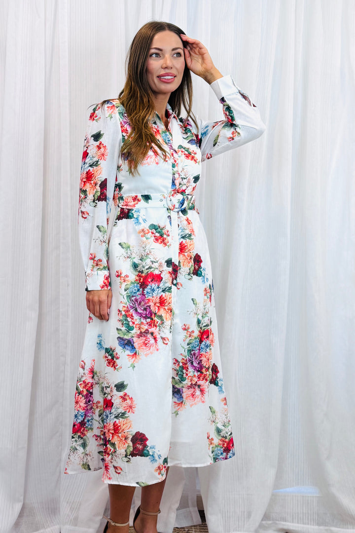 Electra Floral Midi Print Dress