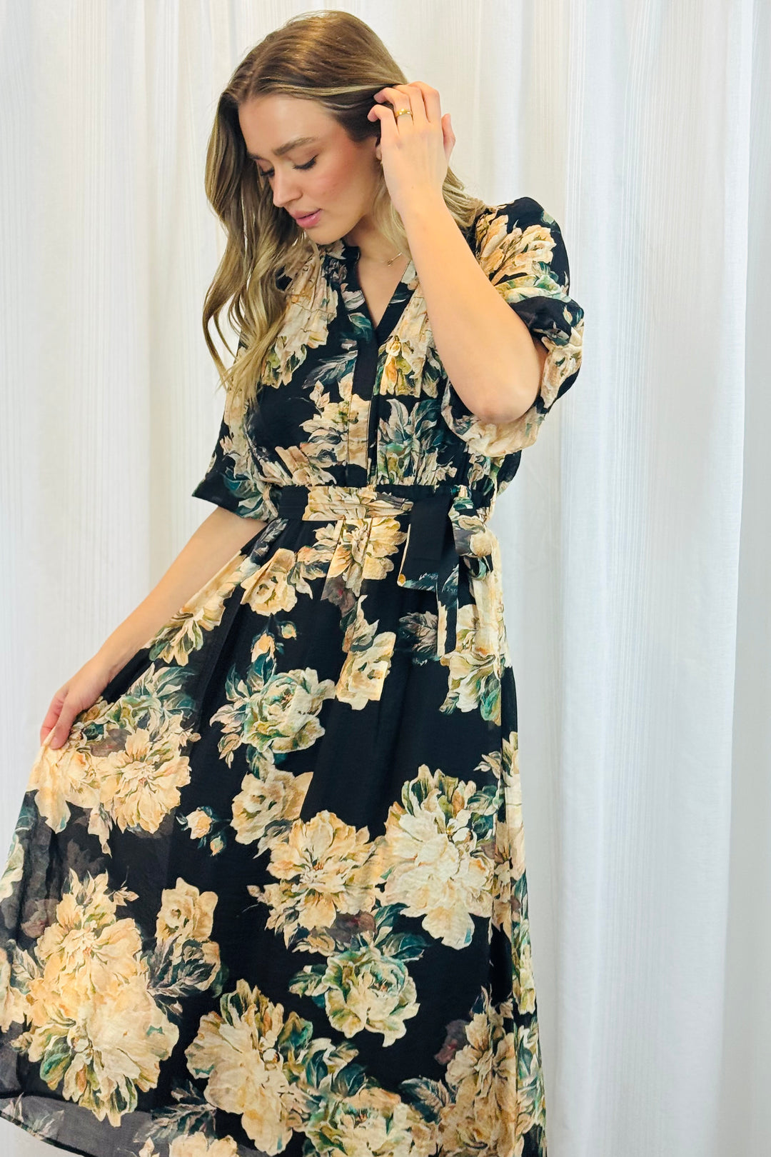 Stella Floral Print Midi Dress