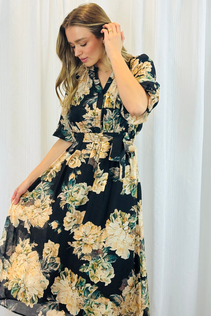 Stella Floral Print Midi Dress