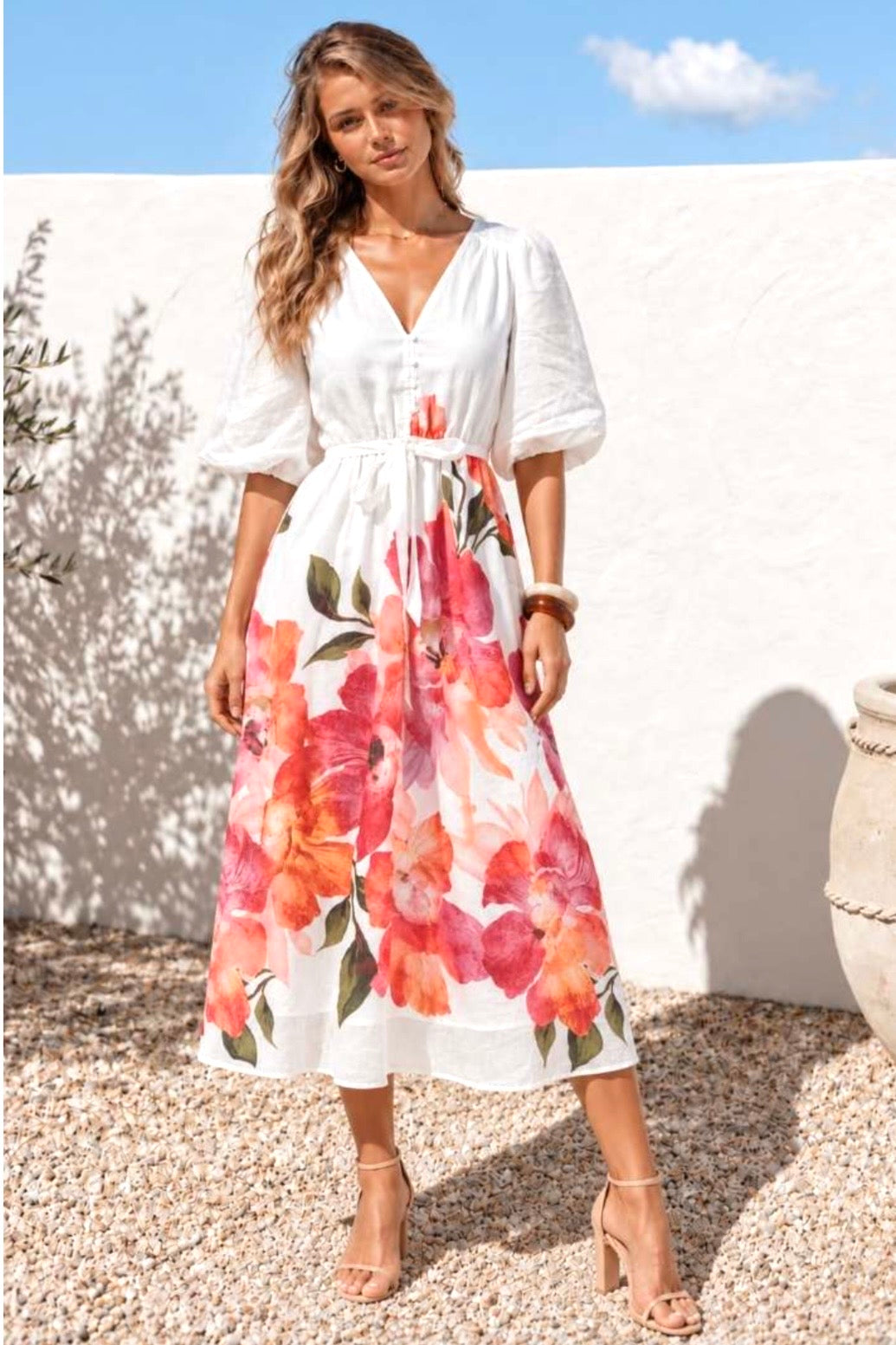Willow White Floral Print Dress