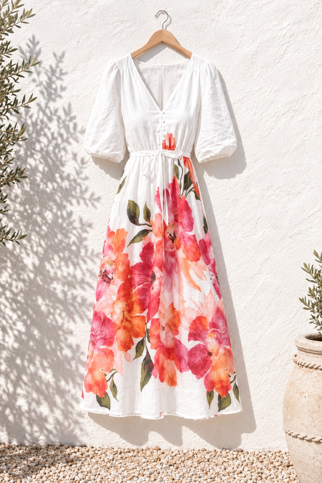 Willow White Floral Print Dress