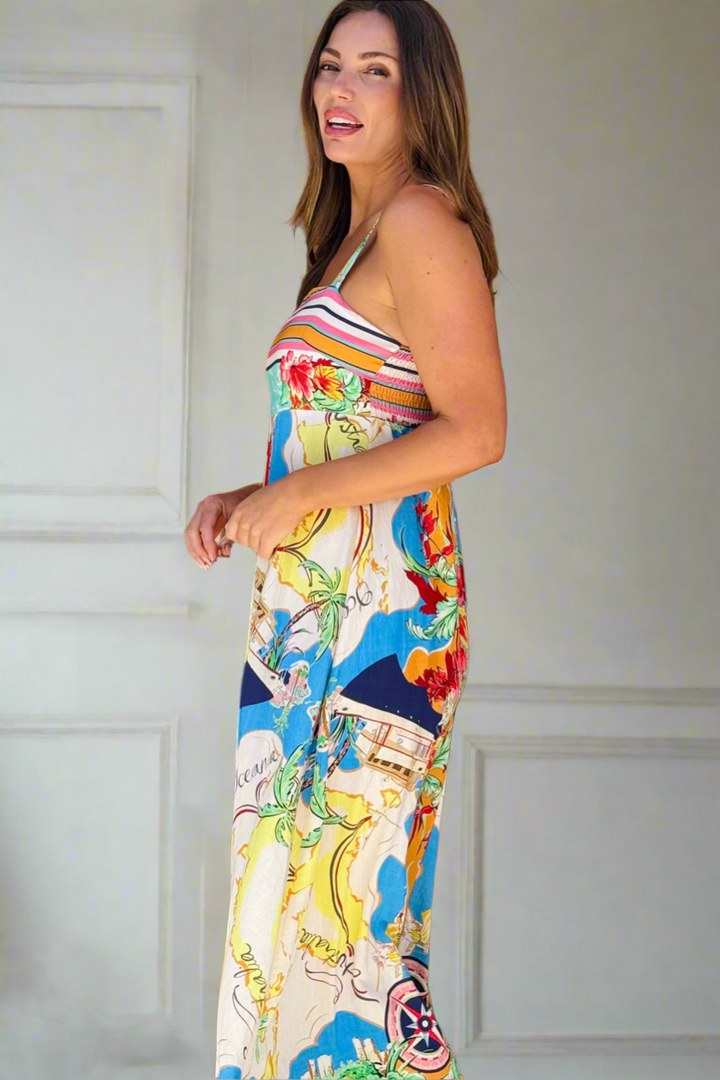 Positano Maxi Dress in Multi Print