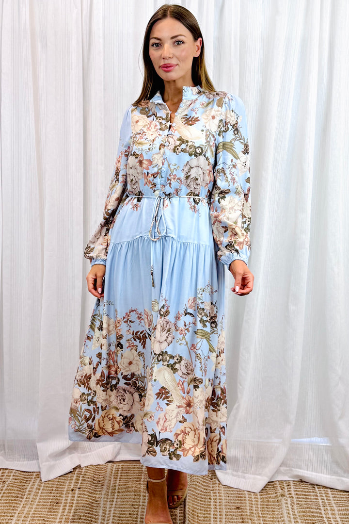 Juliet Floral Dress in Blue