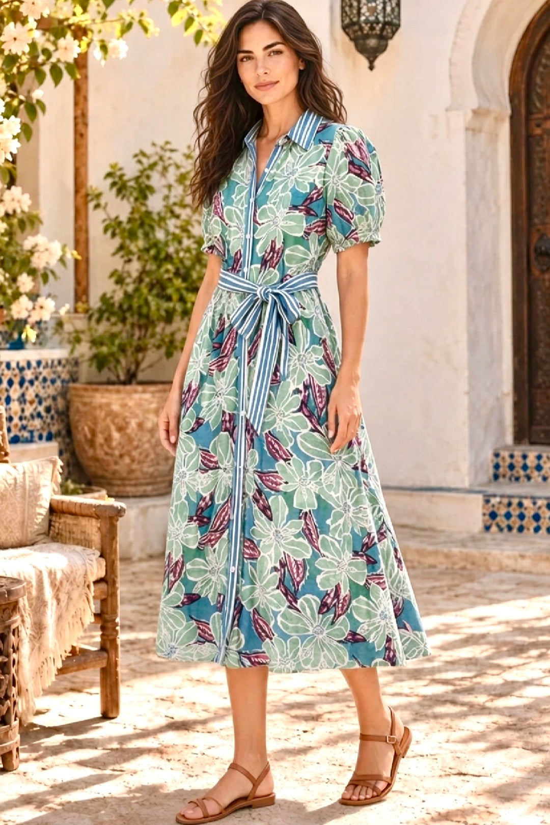 Khloe Floral In Green Print