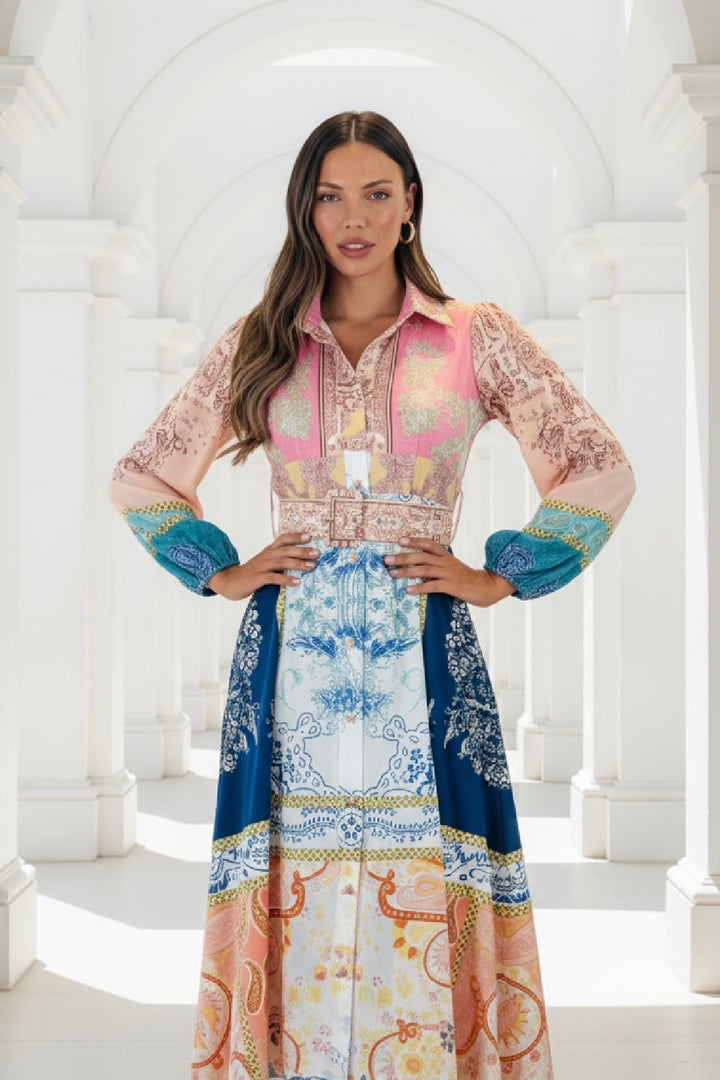 Marley Long Sleeve Multi Print Dress