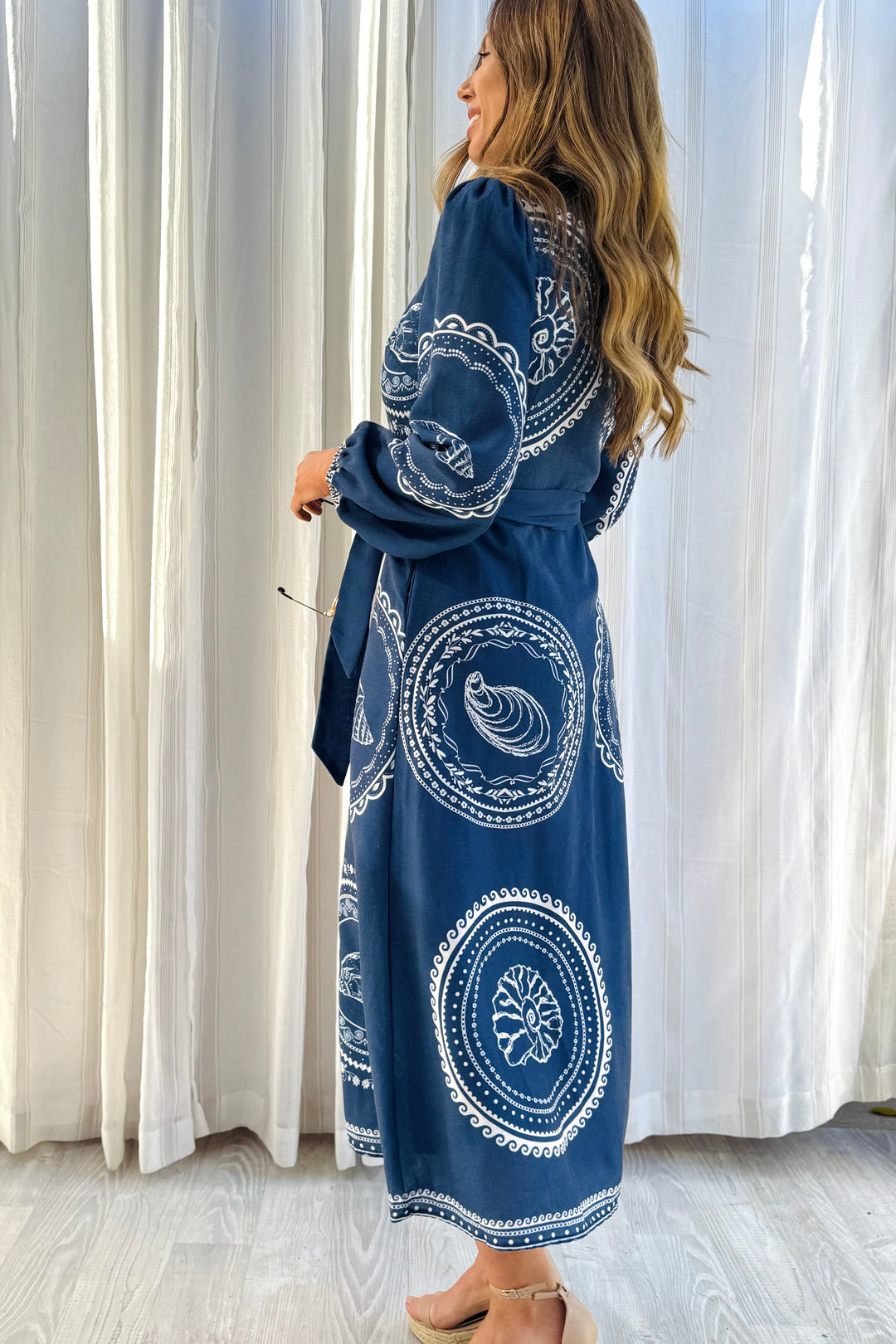 Jada Navy Print Shirt Dress