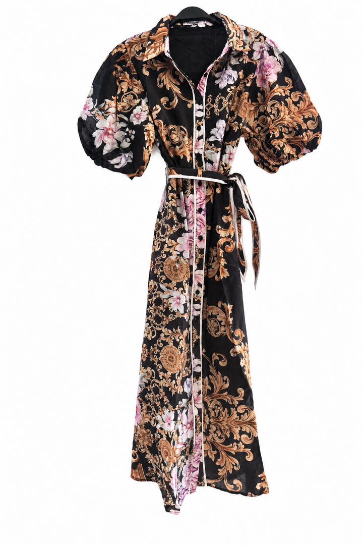 Leah New Black Floral Print Dress