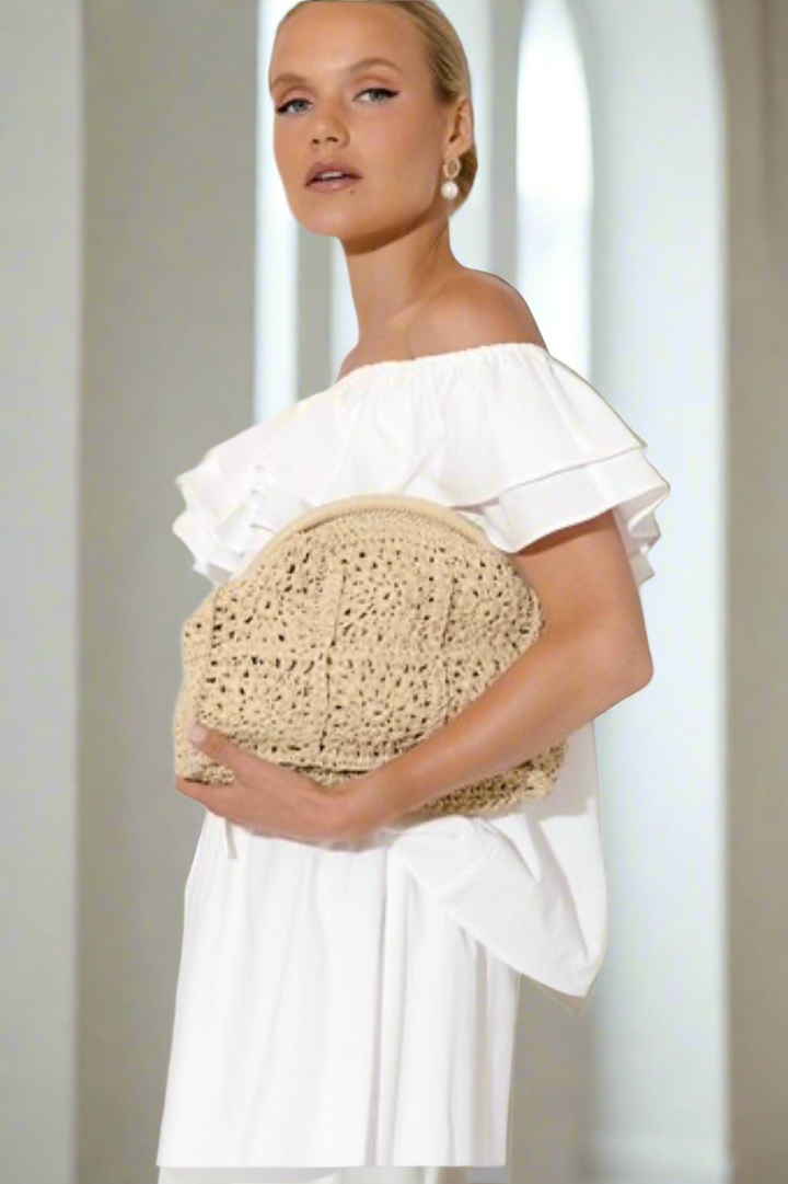 Charlotte Crochet Bag with Gold Chain