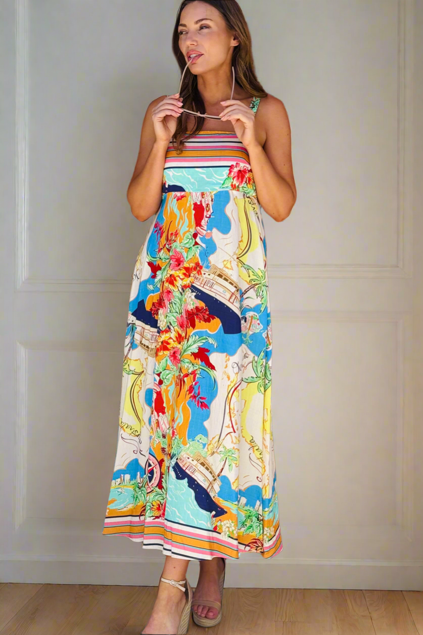 Positano Maxi Dress in Multi Print