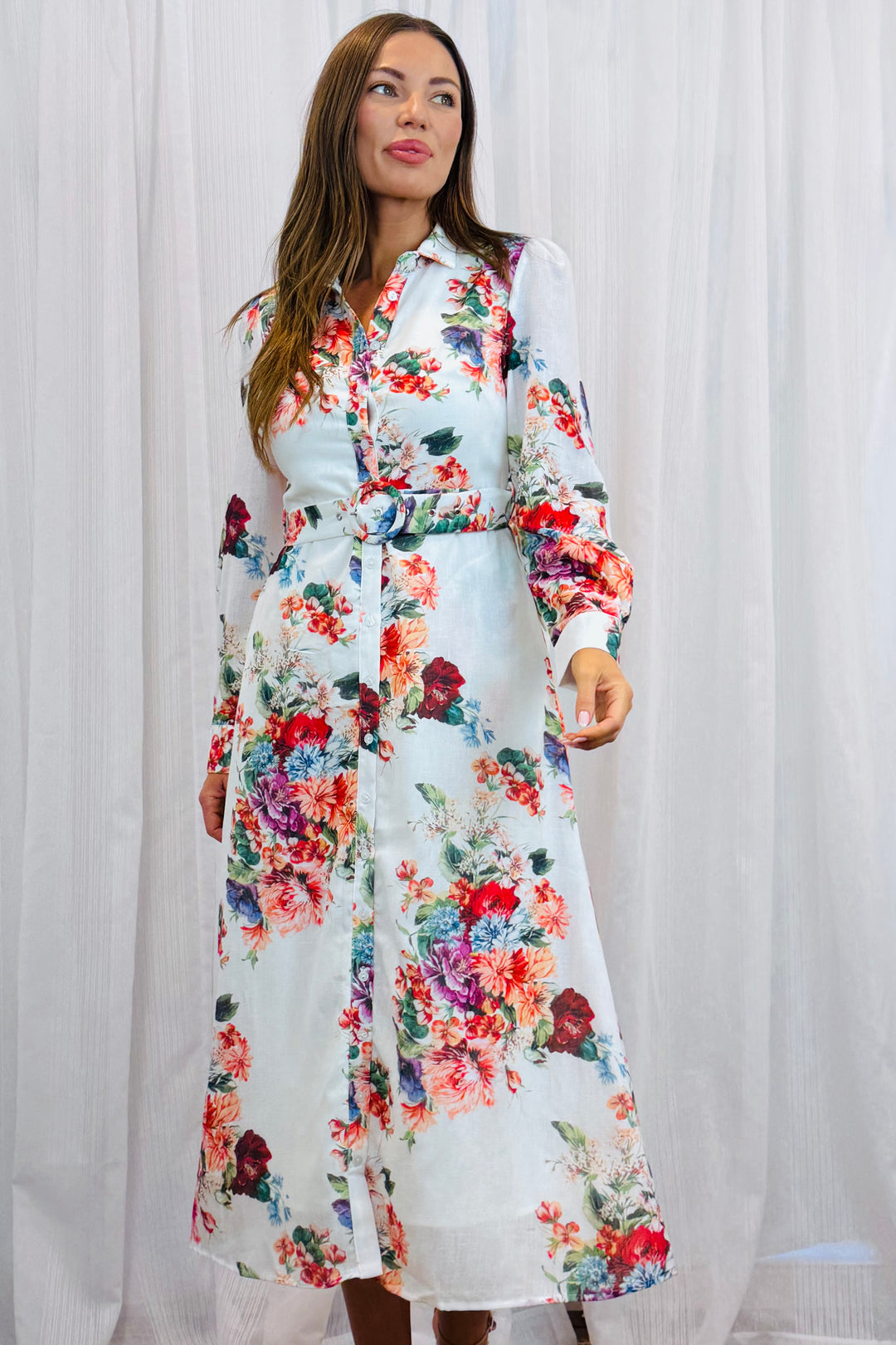 Electra Floral Midi Print Dress