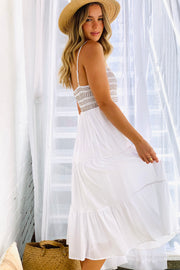 Paris Midi Dress in White