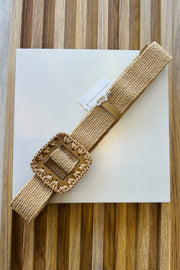 Melanie Woven Belt in Light Tan