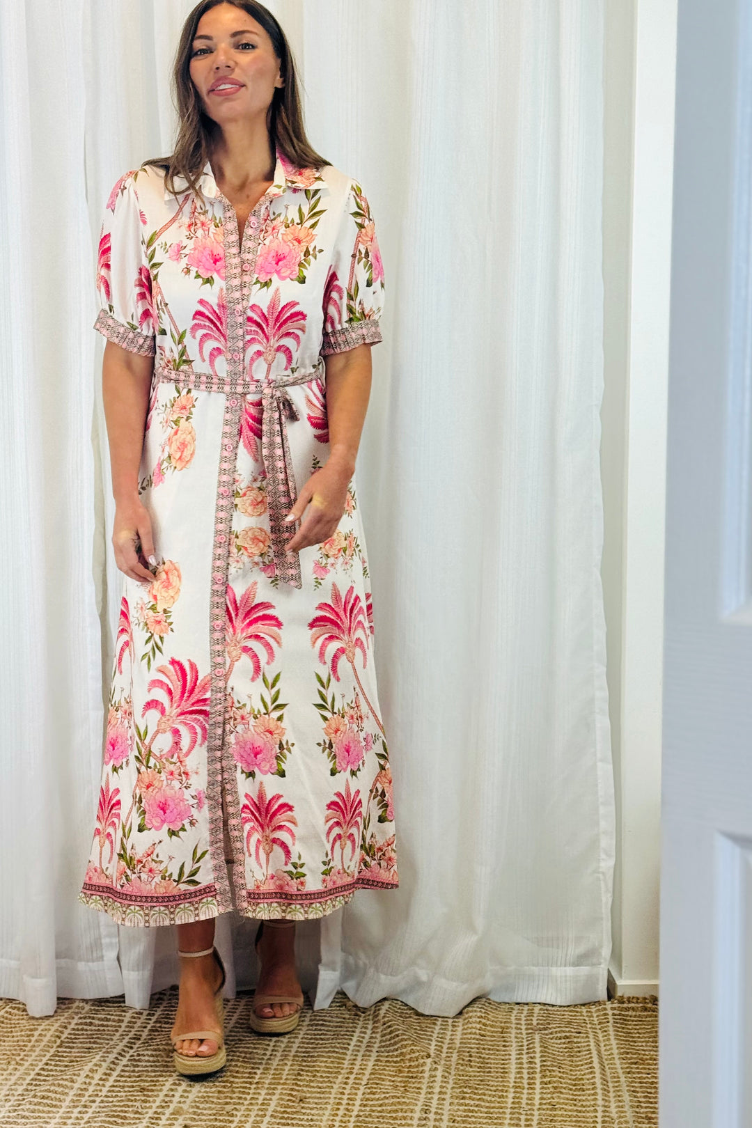 Maddison Multi Floral Print in Off White