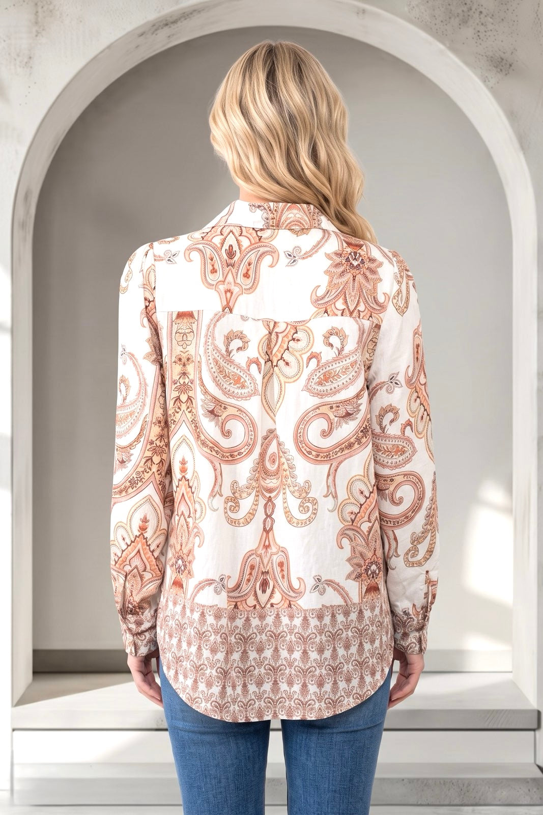 Lennox Shirt In Off White Multi Print