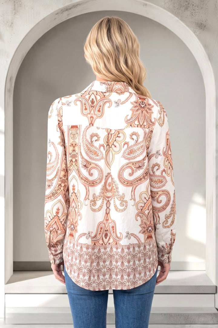 Lennox Shirt In Off White Multi Print