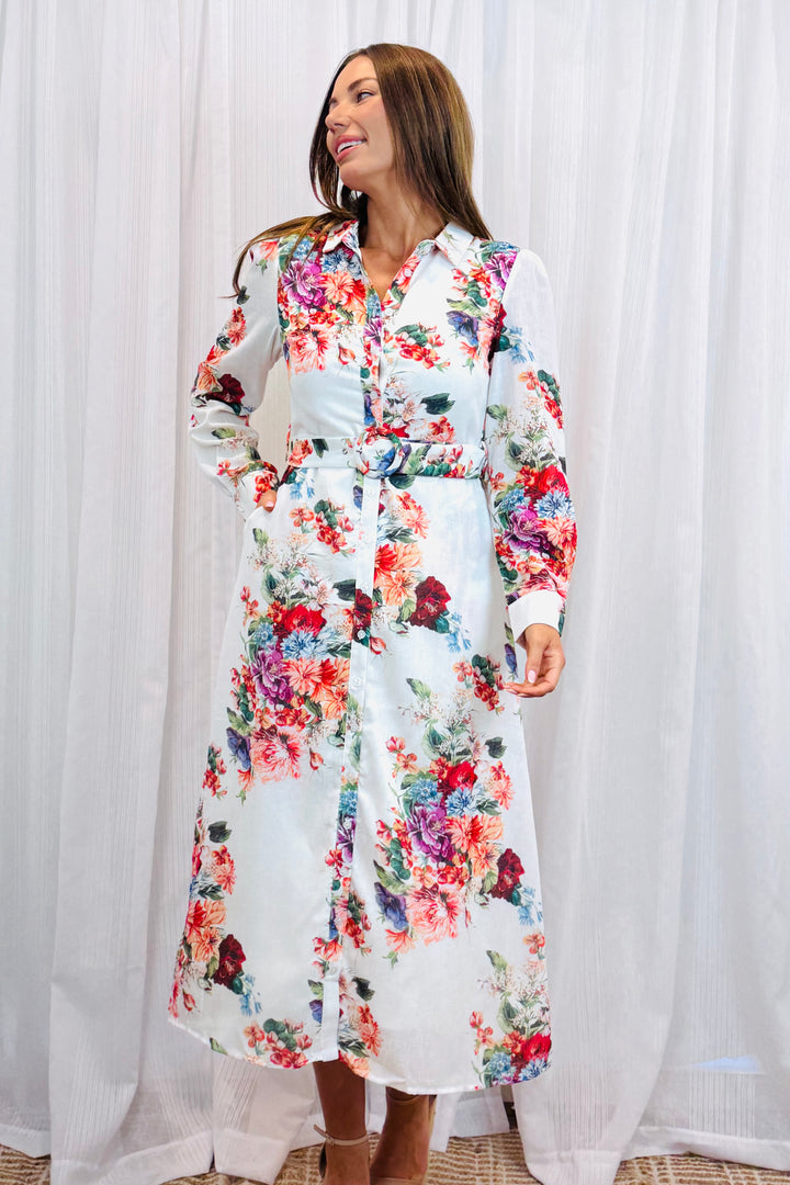 Electra Floral Midi Print Dress