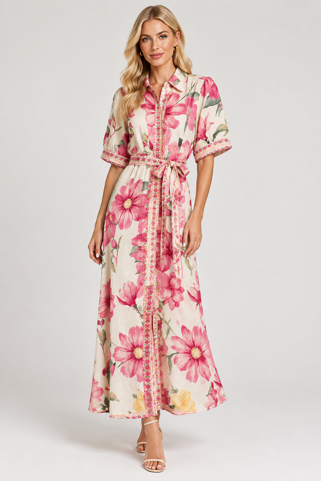 Natalia Maxi In Off White Floral