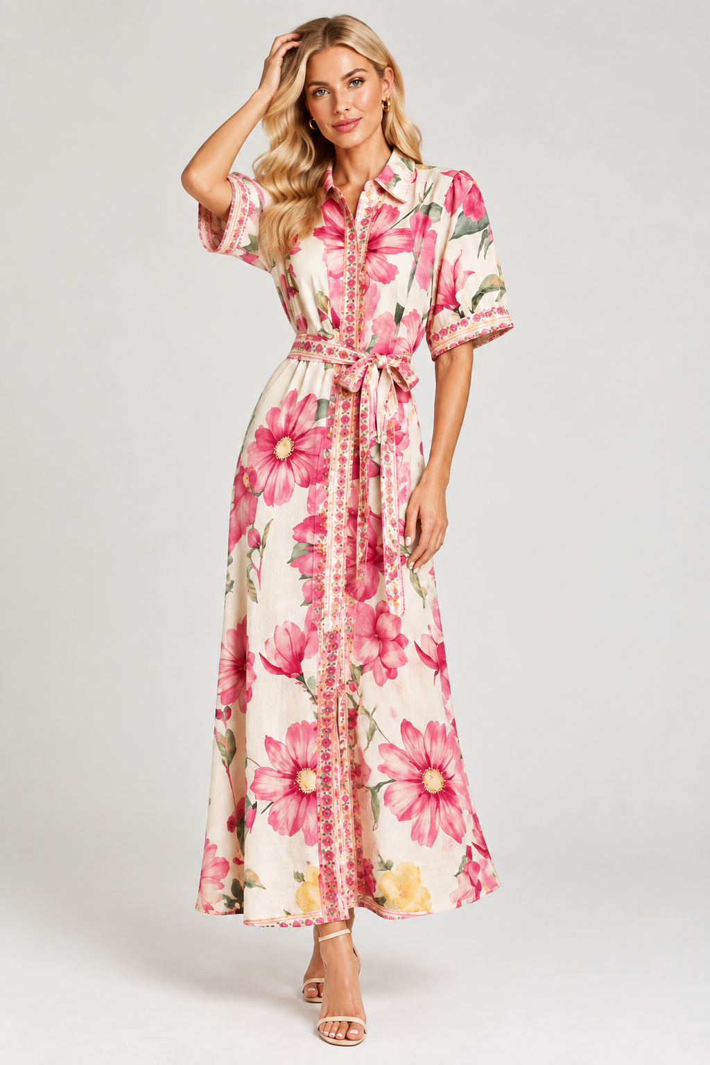 Natalia Maxi In Off White Floral