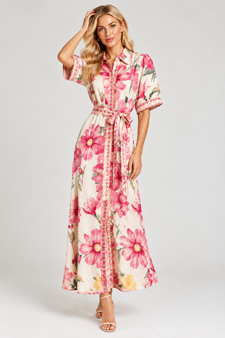 Natalia Maxi In Off White Floral