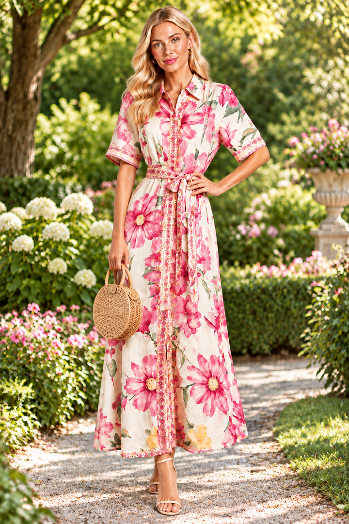 Natalia Maxi In Off White Floral