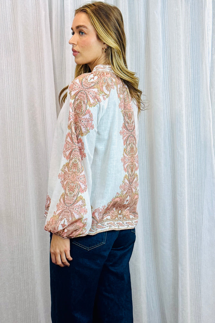 Penelope Embroidered Print Shirt