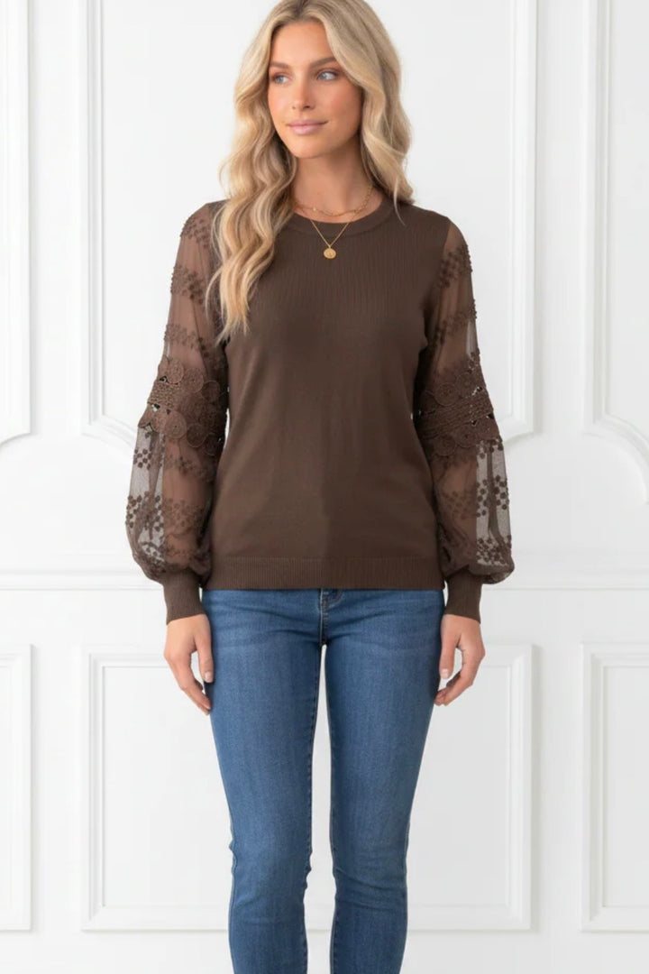 Molli Knit Top in Chocolate