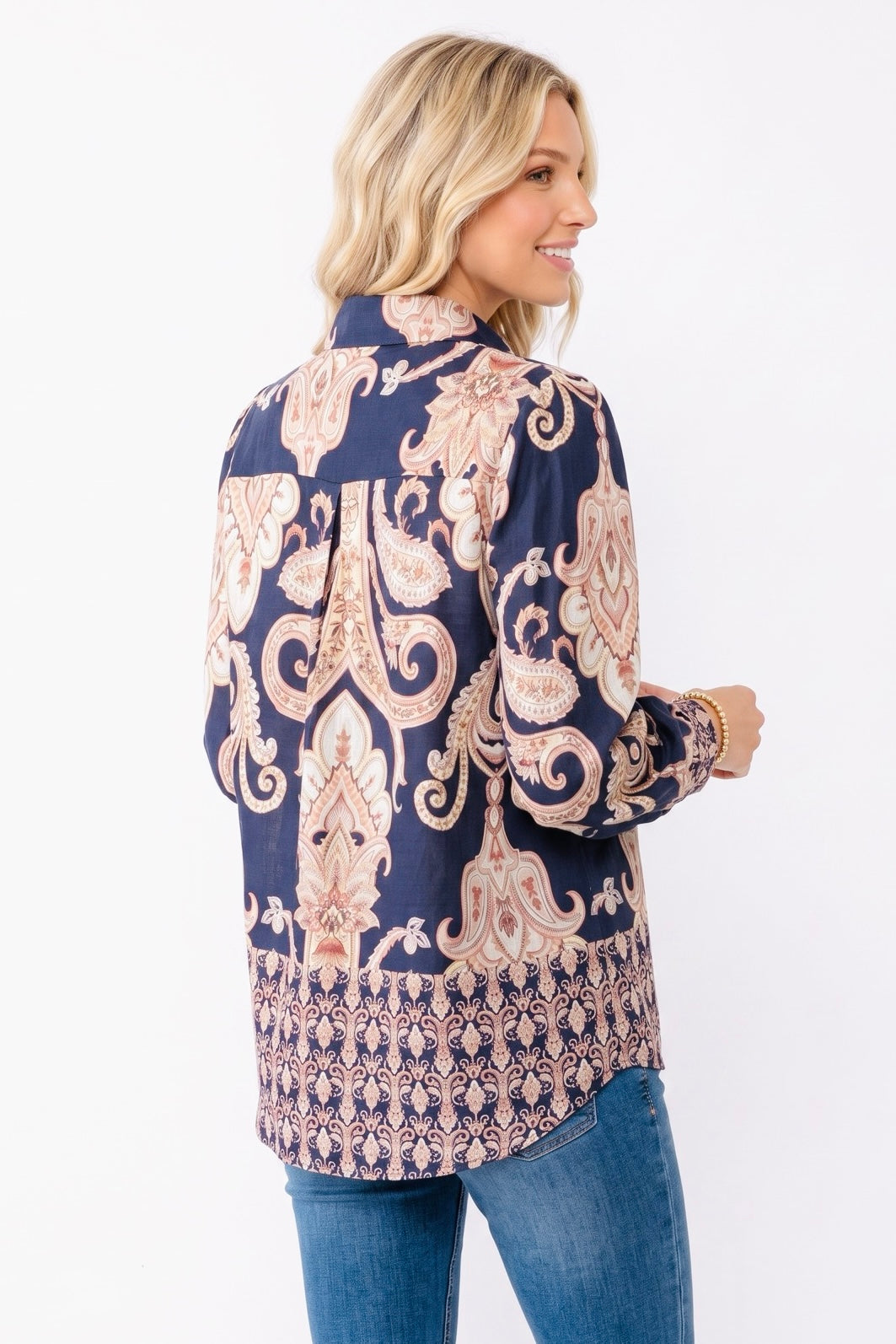 Lennox Navy  Multi Print Shirt
