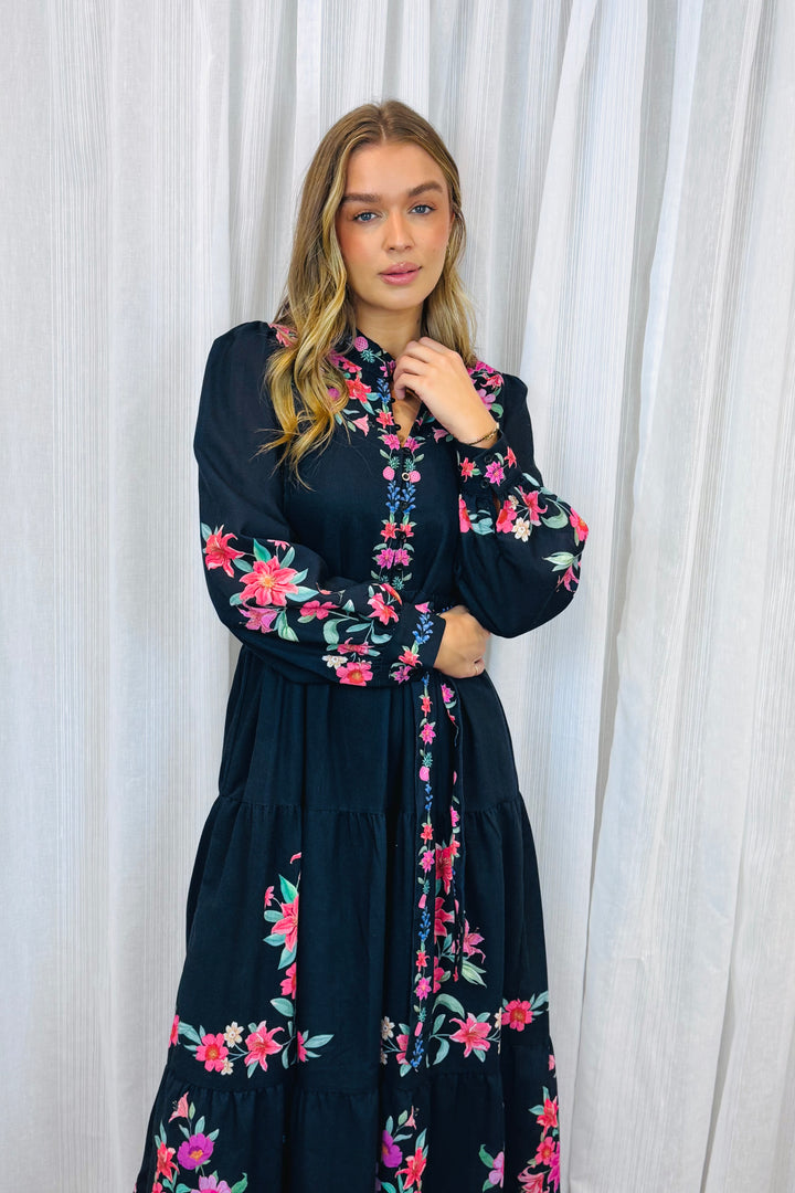 Scarlet Black Floral Print Dress