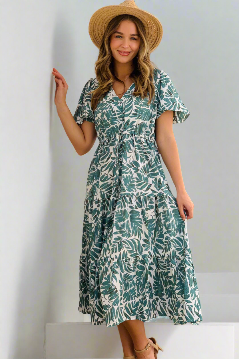 Arena Jungle Print Midi Dress