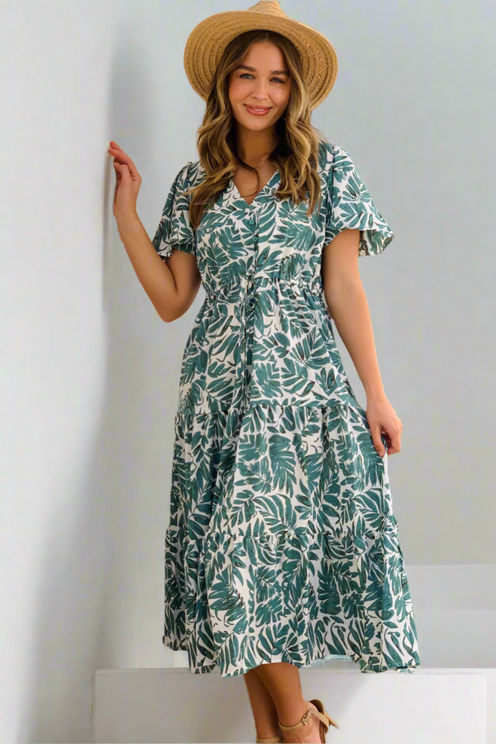 Arena Jungle Print Midi Dress