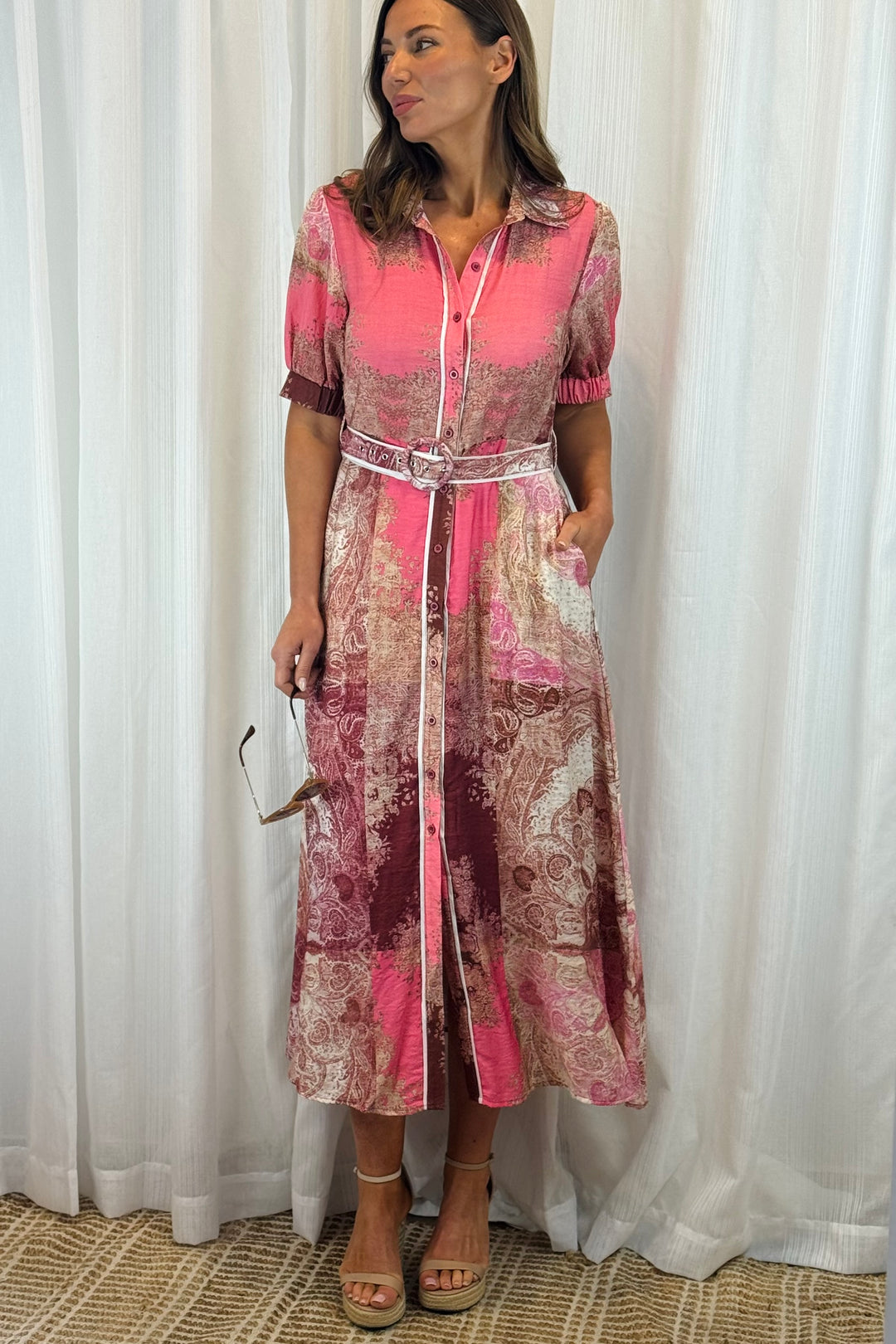 Felicia Multi Print Shirt Dress