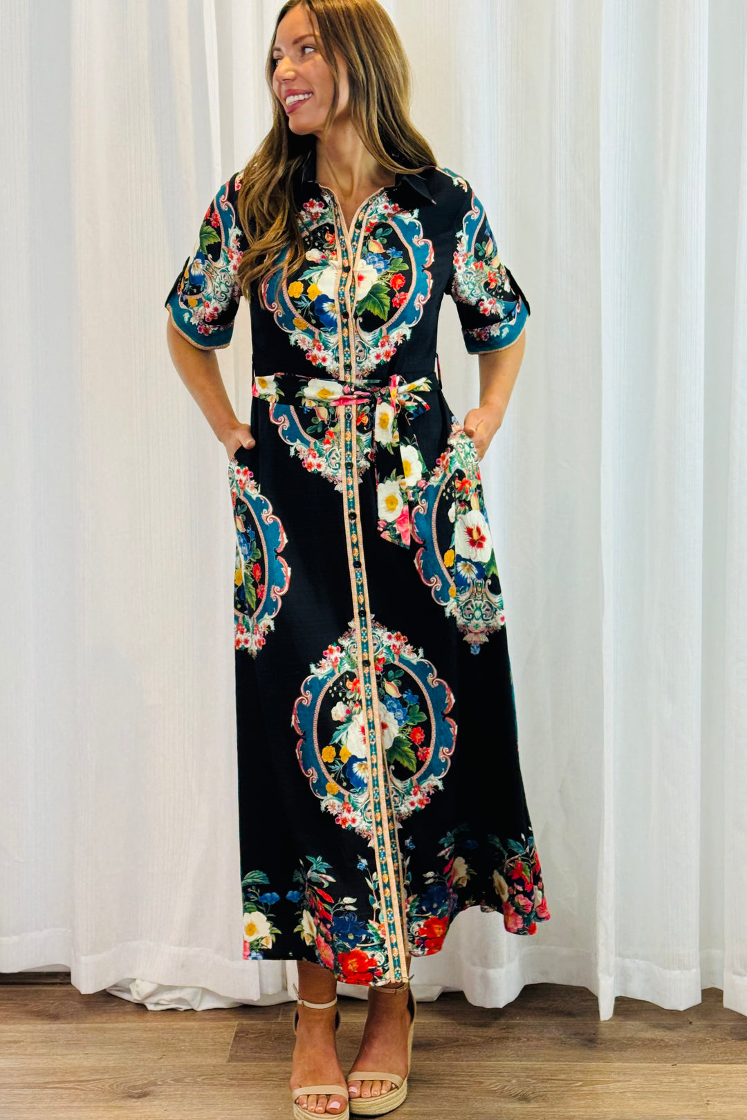 Alila Black Multi Print Dress