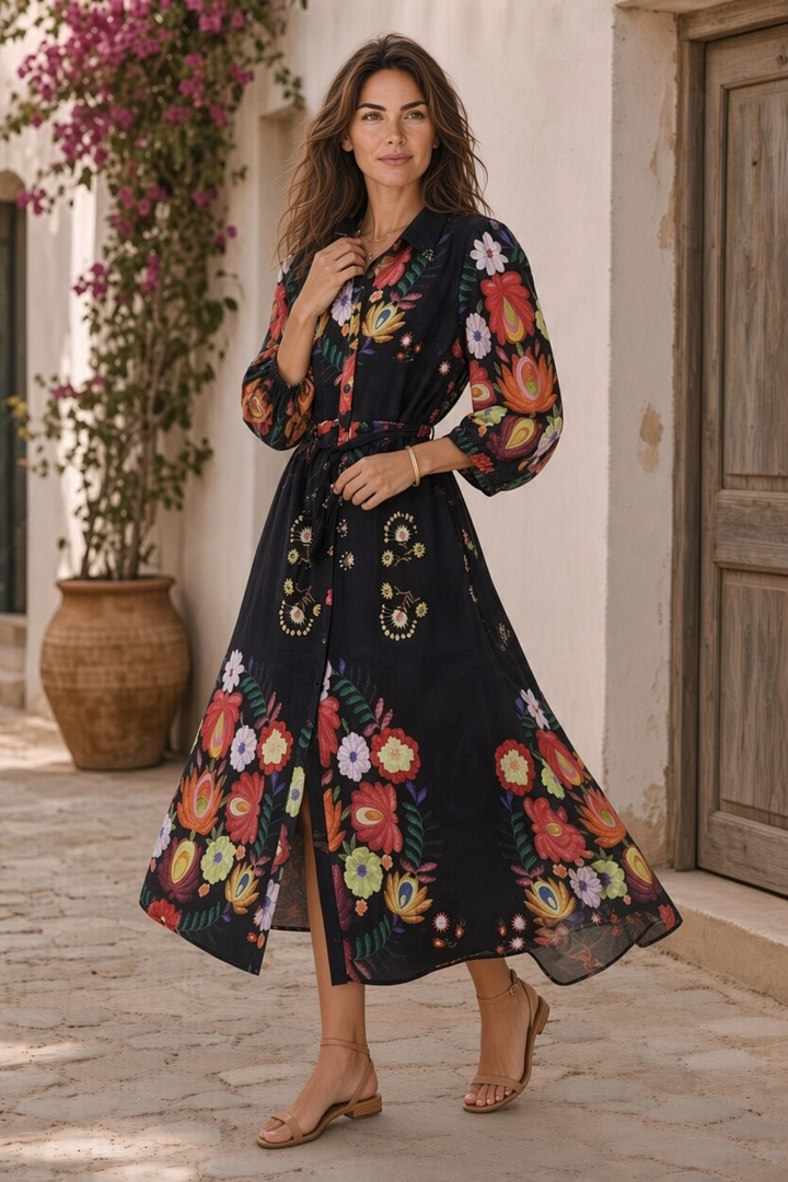 Faith Floral Dress In Black