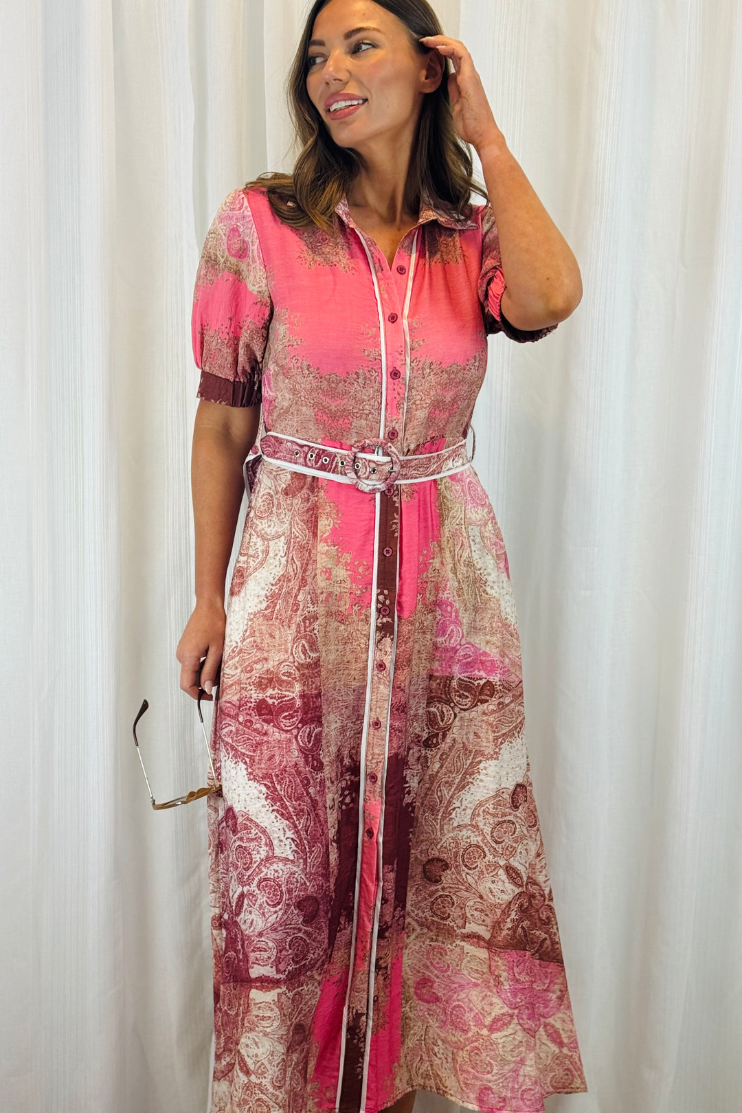 Felicia Multi Print Shirt Dress