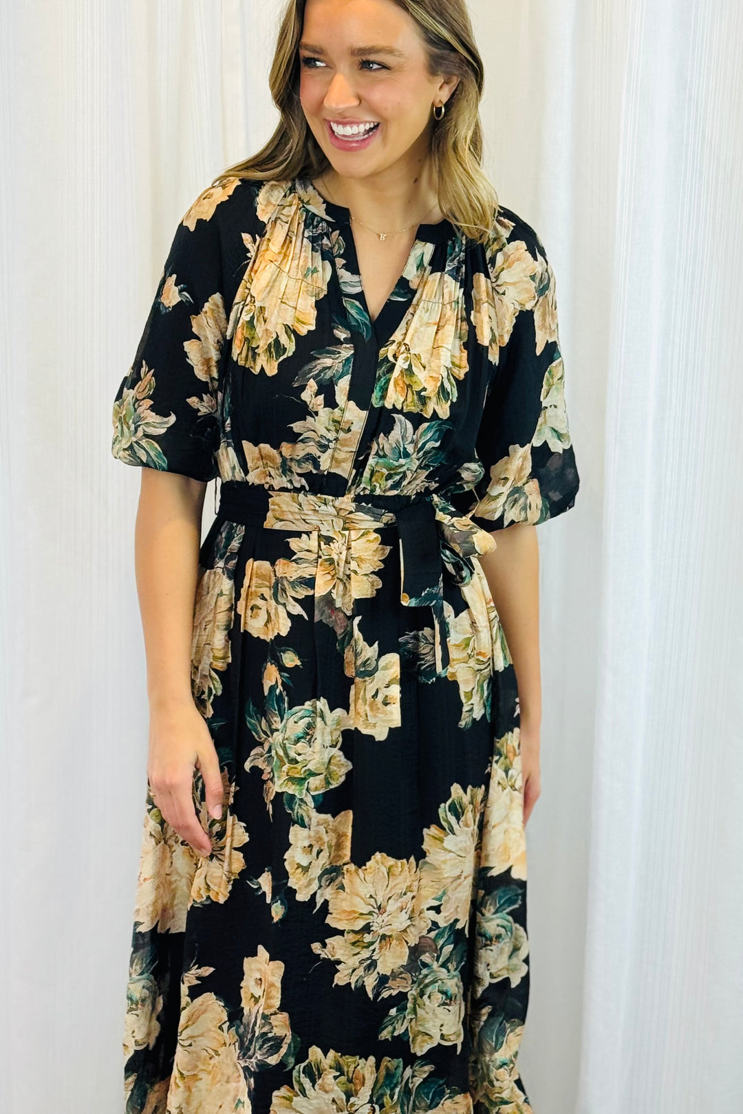 Stella Floral Print Midi Dress